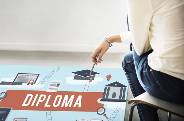 Poster met Diploma Concept — Stockfoto