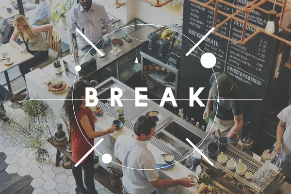 Personas en la cafetería y Break —  Fotos de Stock