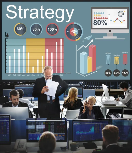 Trabalhadores das empresas e estratégia — Fotografia de Stock