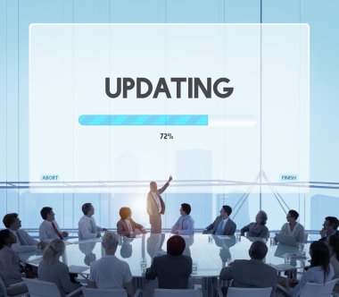 Hız ilerleme güncelleştirme ile iş adamları 