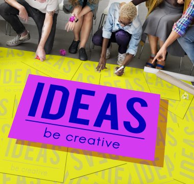 Kattaki insanlar çizim afiş