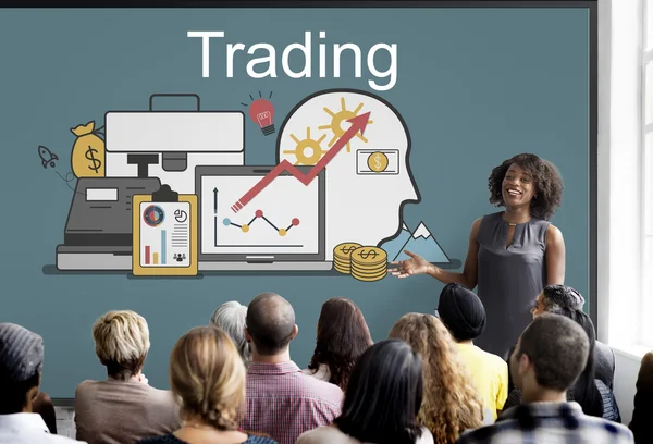 Personas en el seminario con Trading —  Fotos de Stock