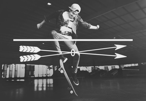 Поездка хипстеров на скейтборде
