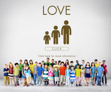 Gülümseyen şirin farklı çocuklar