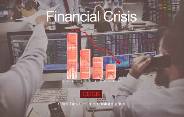 Mensen uit het bedrijfsleven werken en financiële crisis — Stockfoto