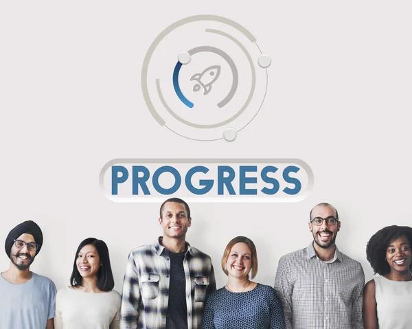 Diversidad personas con progreso —  Fotos de Stock