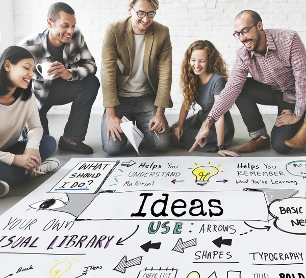 Designers working with poster and Ideas — Stock Photo, Image