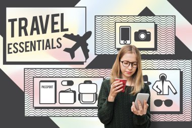 Akıllı telefon kullanan genç kız.