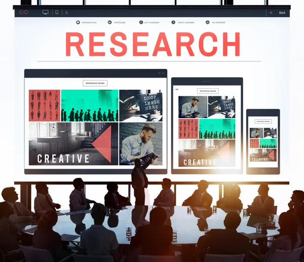 Pessoas de negócios e conceito de pesquisa — Fotografia de Stock