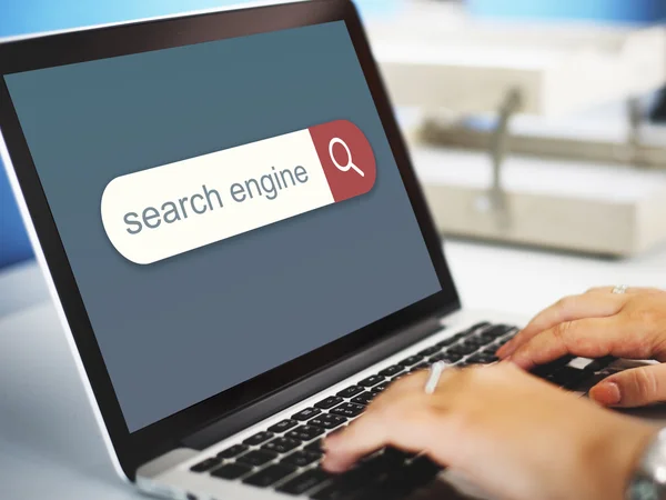 Person hands typing on laptop — Stock Photo, Image