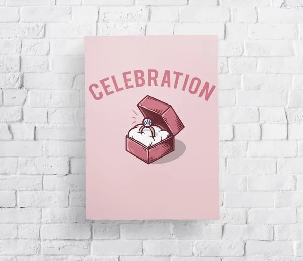 Texto Celebração no cartão — Fotografia de Stock