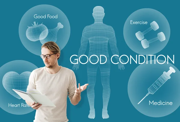 Hombre de negocios que trabaja con Good Condition — Foto de Stock