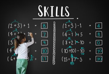 yazı tahtası üzerinde çizim kız