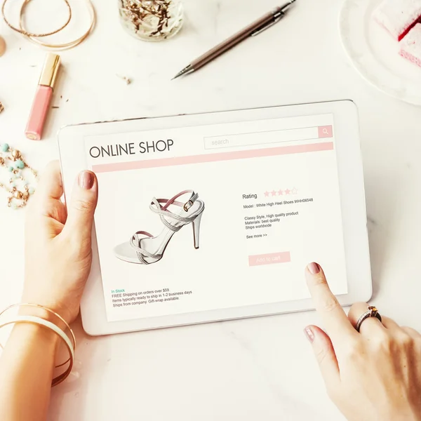 Tablet PC- en Online Shopping Concept — Stockfoto
