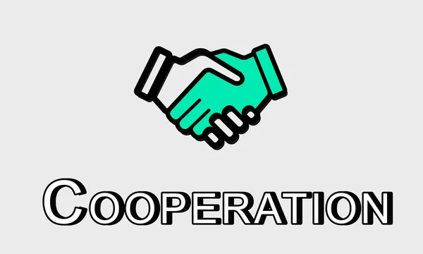 Handschlag-Zeichen und Kooperationskonzept — Stockfoto