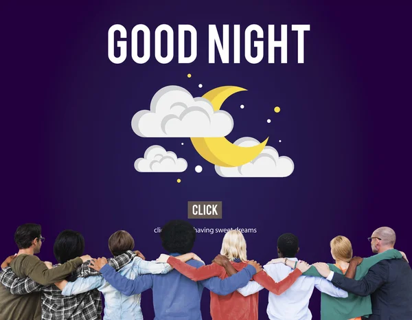 Multiethnic People and Good Night — Stock Photo, Image