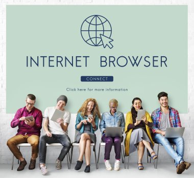 İnsanlar dijital araçları tarama  