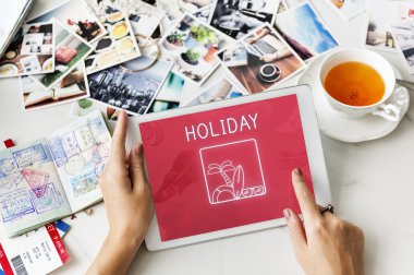 Tablet ve yaz plaj kavramı