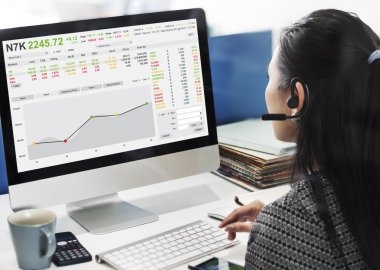 işkadını üstünde bilgisayar Menkul Kıymetler Borsası ile çalışma