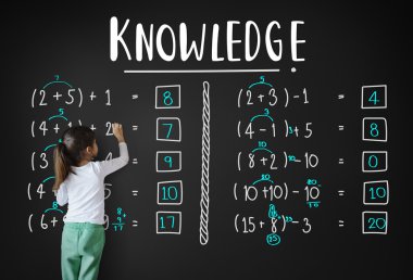 yazı tahtası üzerinde çizim kız