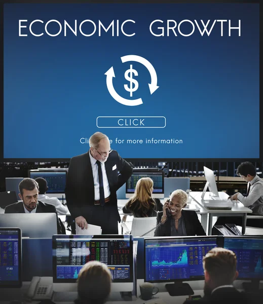 Trabalhadores das empresas e crescimento económico — Fotografia de Stock