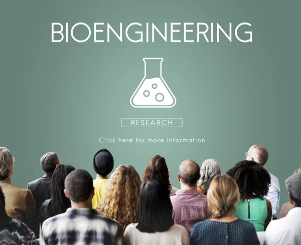 People at seminar with Bio engineering — Stock Photo, Image