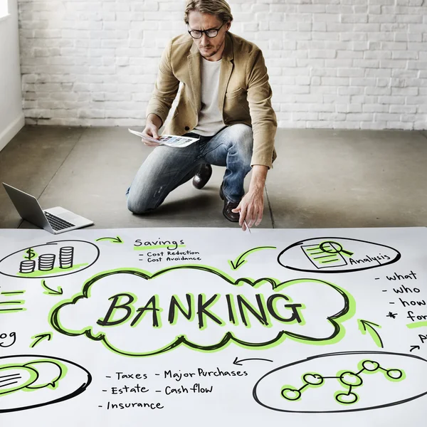 Businessman working with Banking — Stock Photo, Image