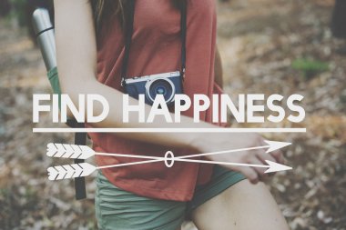 Kız seyahat ile fotoğraf makinesi