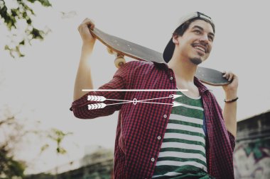 yakışıklı patenci çocuk 