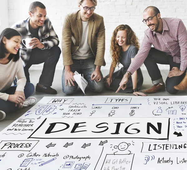 Designers working with poster and Design — Stock Photo, Image