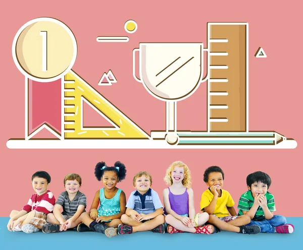 Diversity children sitting together — Stock Photo, Image