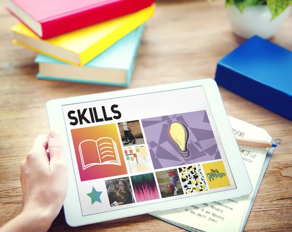 Digital Tablet with Skills Concept — Stock Photo, Image