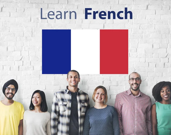 Διαφορετικότητα ανθρώπων με Μάθετε γαλλικά — Φωτογραφία Αρχείου