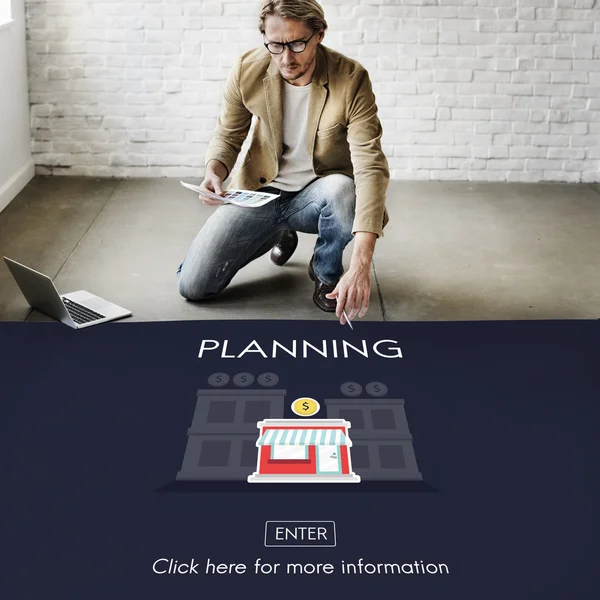 Businessman working with Planning — Stock Photo, Image