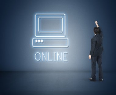 İşadamı tebeşir ile yazma 