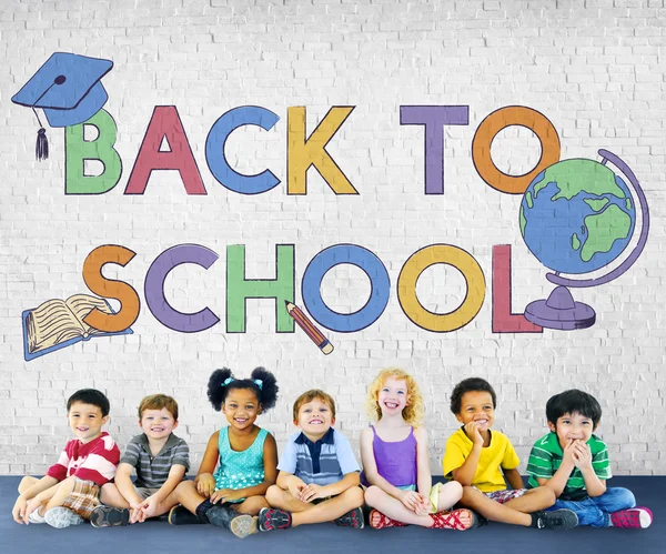 Diversity children sitting together — Stock Photo, Image