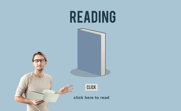 Affärsman arbetar med läsning — Stockfoto