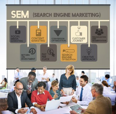 Ofiste çalışan iş adamları 