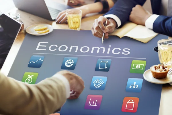 Mensen bespreken over de economie — Stockfoto