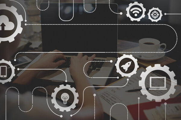 woman working with laptop