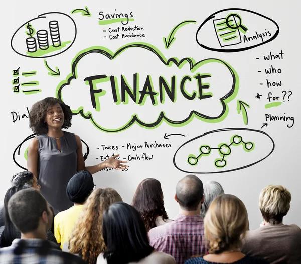 People at seminar with Finance — Stock Photo, Image