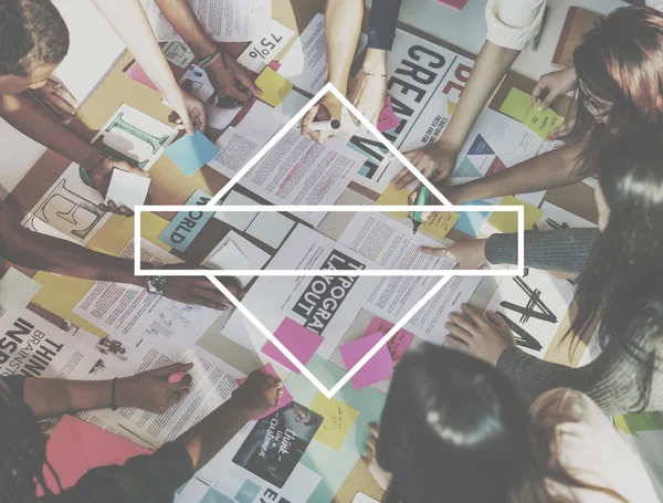 Students at workplace table — Stock Photo, Image