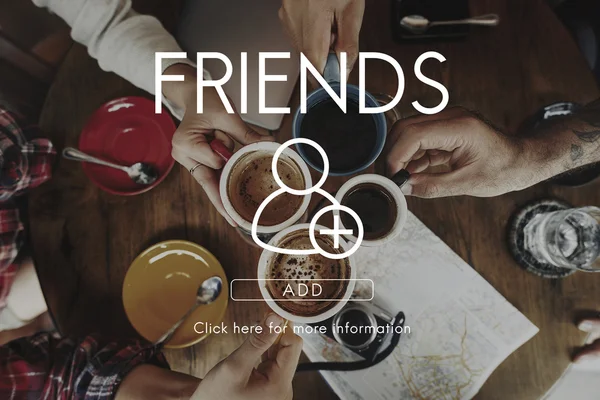 Freunde trinken Kaffee in Bar — Stockfoto