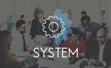 Ofiste çalışan iş adamları 