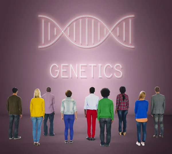 다민족 사람들 및 유전학 개념 — 스톡 사진