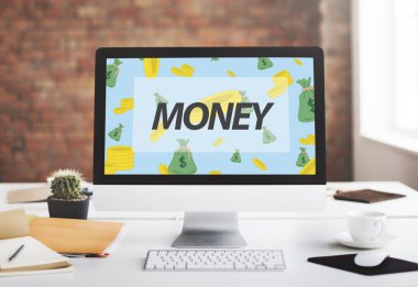 bilgisayar monitöründe işyeri Resepsiyon