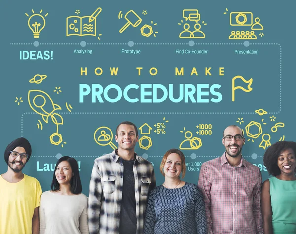 Diversiteit mensen met Procedures — Stockfoto