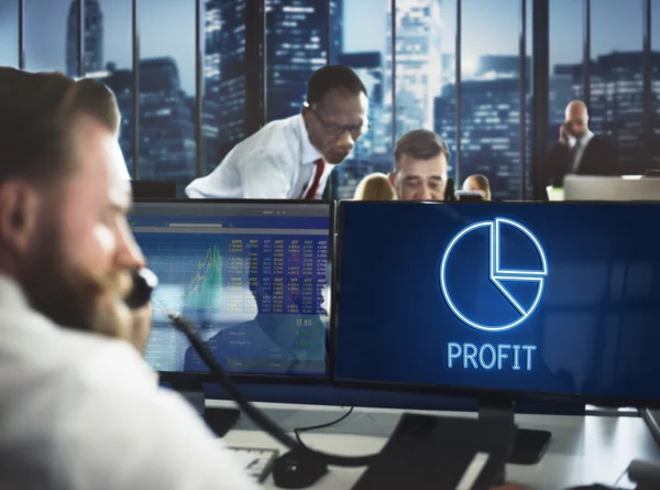 People working and profit — Stock Photo, Image