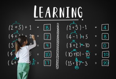 yazı tahtası üzerinde çizim kız