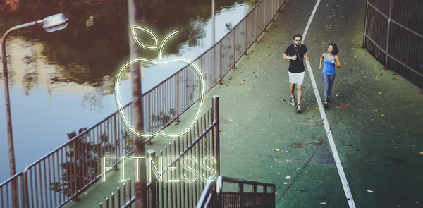 Lidé jugging spolu venku — Stock fotografie